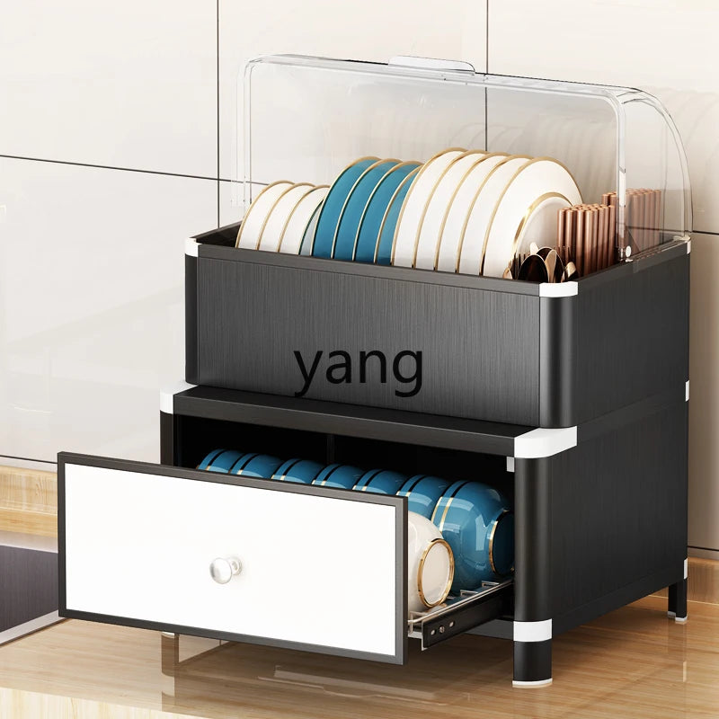 Kitchen Tabletop Dish Rack and Storage Box