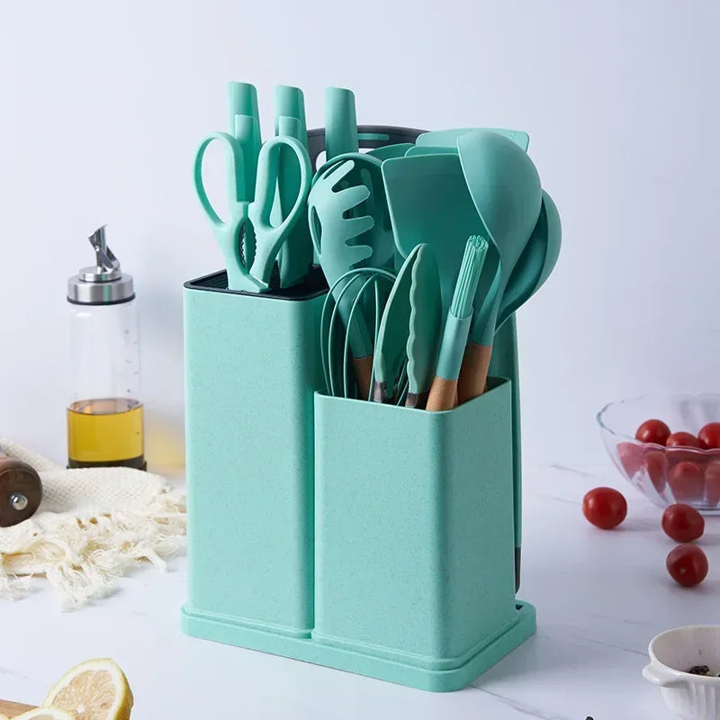 19-Piece High-Temperature Silicone Kitchenware Set
