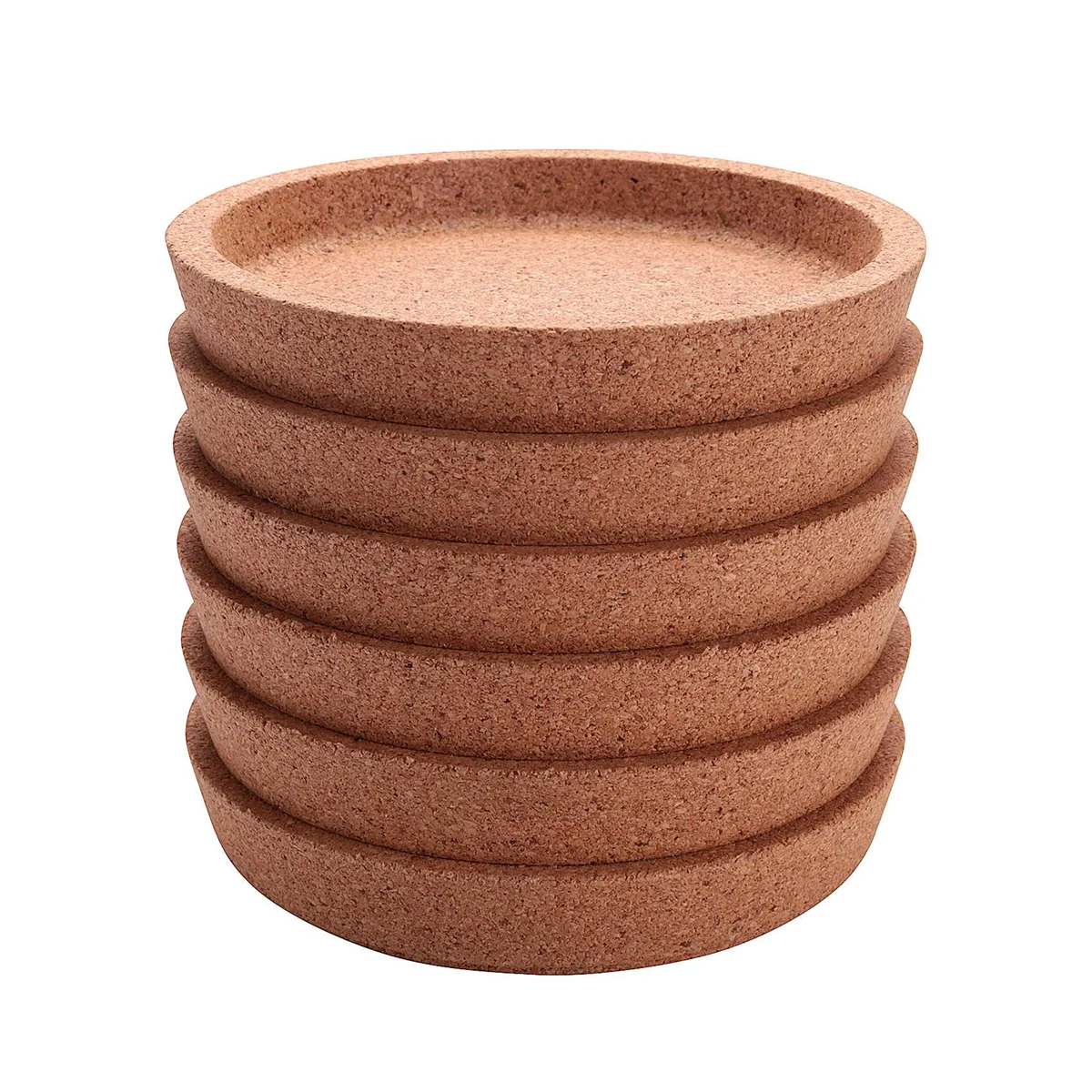 6-Pack Absorbent Cork Coasters - 4 Inch