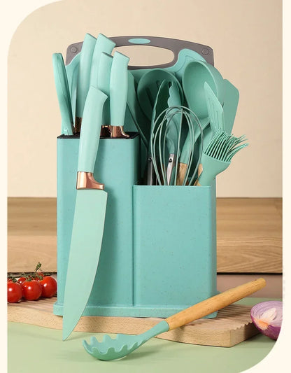 19-Piece High-Temperature Silicone Kitchenware Set