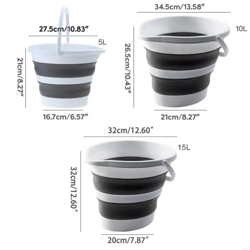 N84C Collapsible Water Bucket Foldable Round Tub for House Cleaning Space Saving Outdoor Waterpot for Garden Portable Fishing