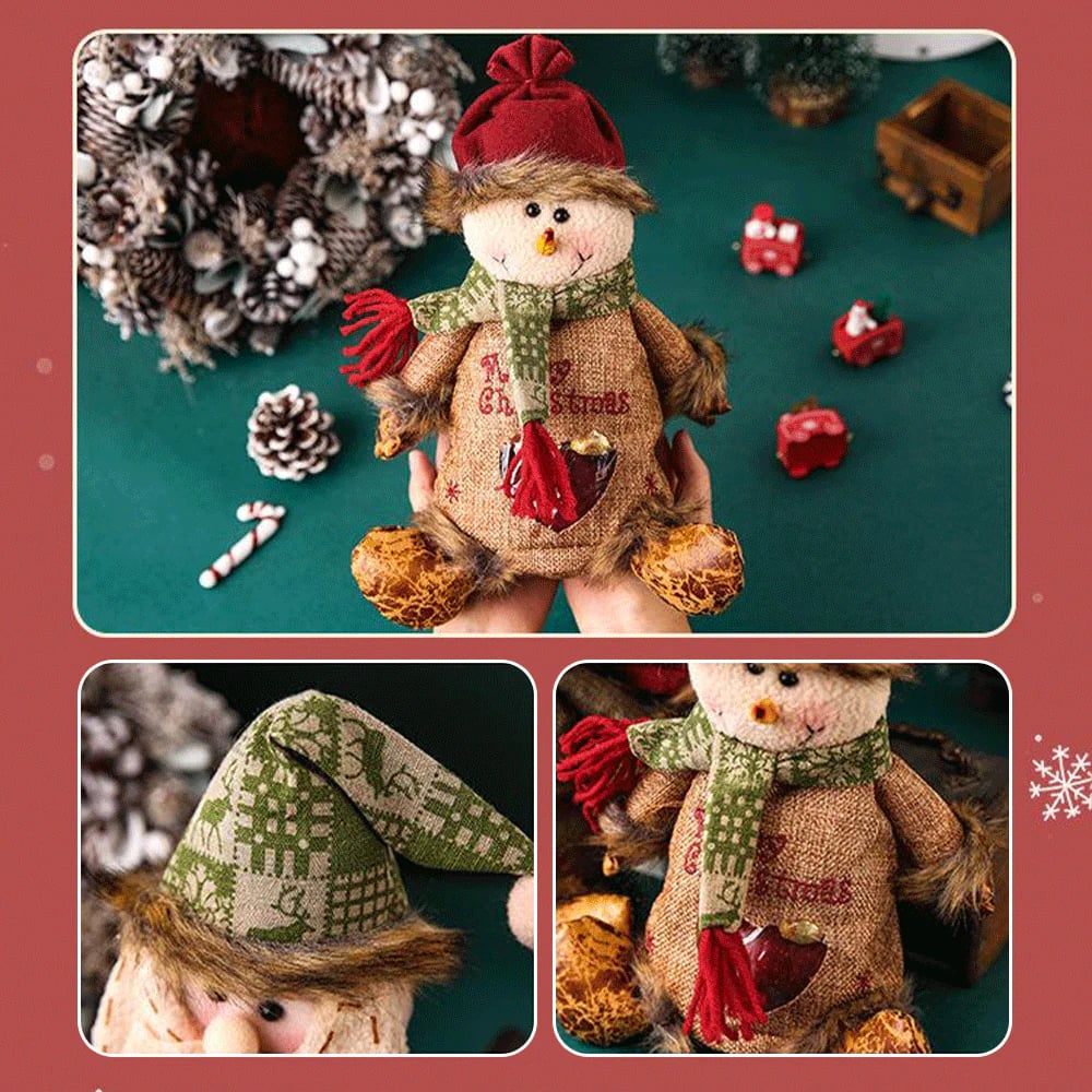 🎄 Christmas Gift Bags – Cartoon Apple Candy Tote with Zipper & Flip-Top Design ✨ Perfect for Holiday Parties, Xmas Eve Surprises & Festive Treats 🎁