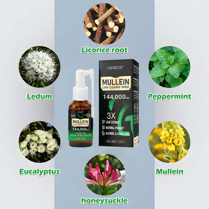 🌿 ODEIUN® 3X Mullein Lung Spray — Flush Out "Tar & Phlegm" for Smokers & COPD