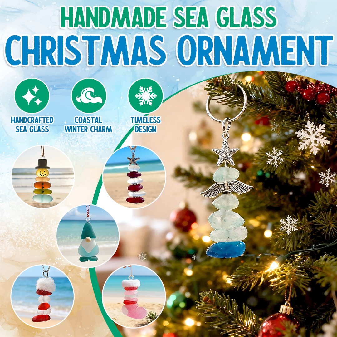 🔥Handmade Sea Glass Christmas Ornament