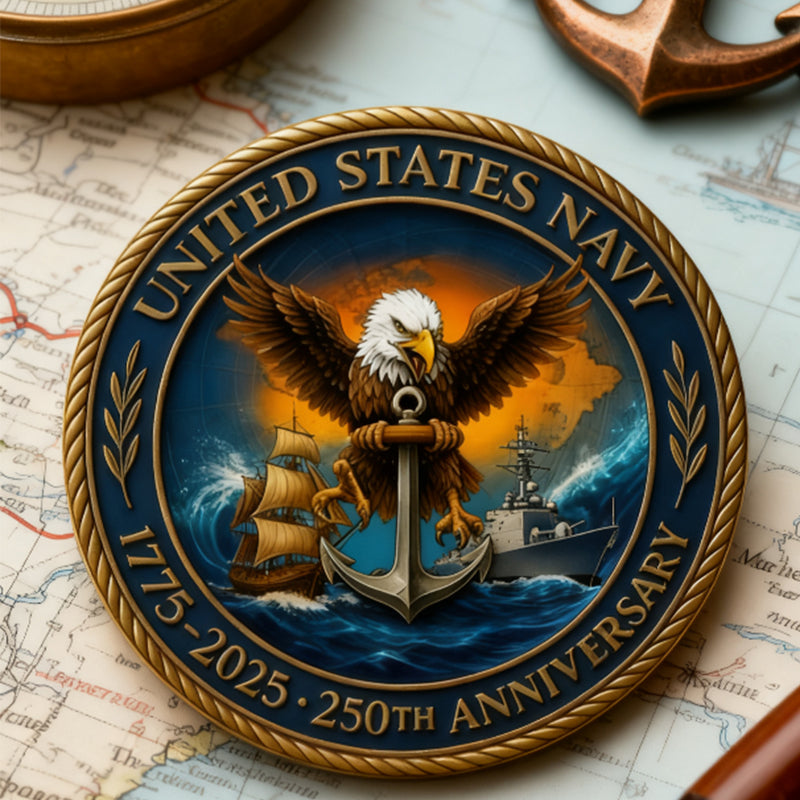 U.S. Navy Shellback Challenge Coin - 3D Sea Turtle "Crossing the Line" Commemorative Gift