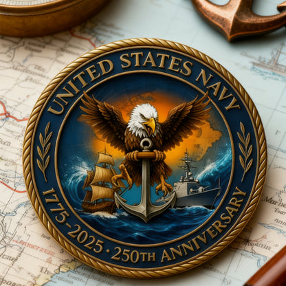 U.S. Navy Shellback Challenge Coin - 3D Sea Turtle "Crossing the Line" Commemorative Gift