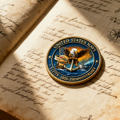 U.S. Navy Shellback Challenge Coin - 3D Sea Turtle "Crossing the Line" Commemorative Gift