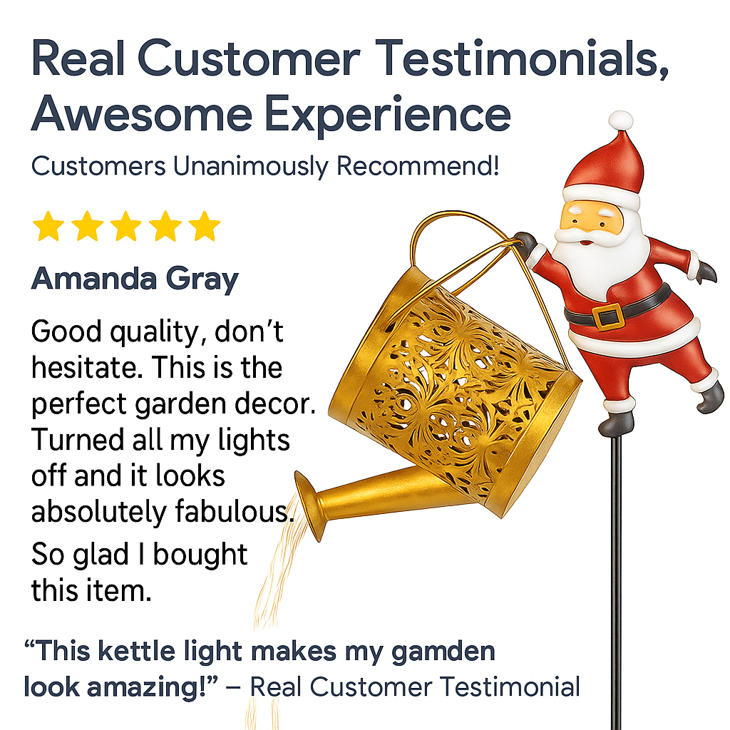🎅 Santa's Magical Solar Watering Can Light ✨