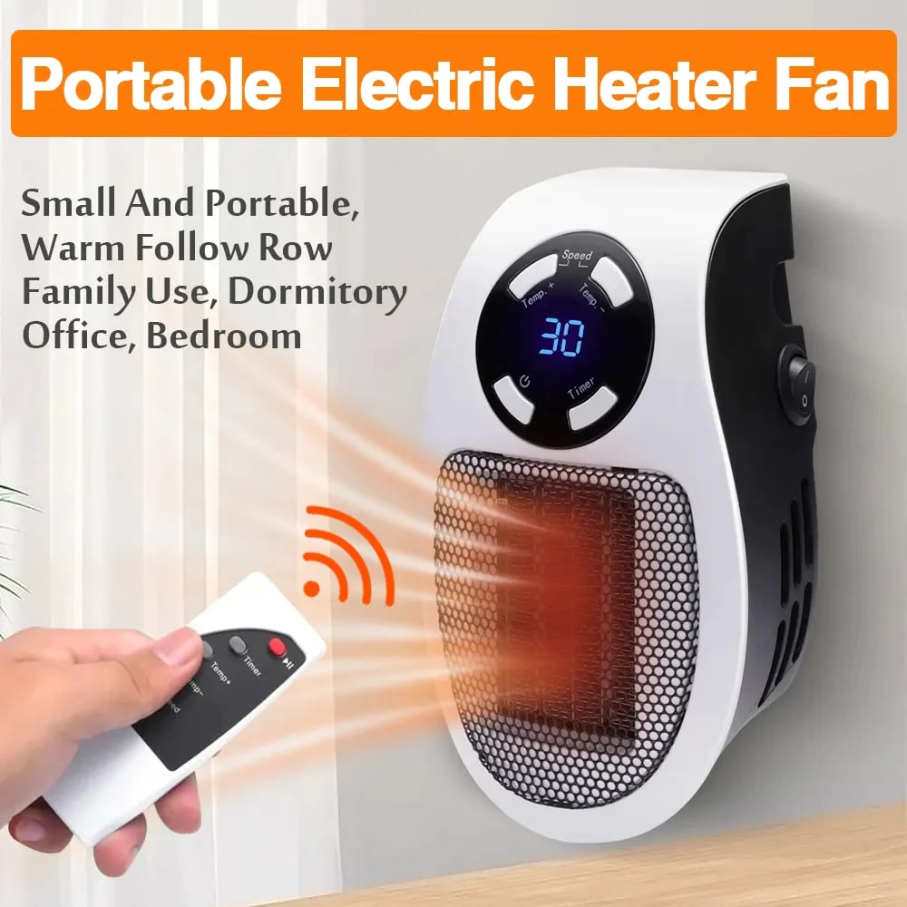 🔥450W Plug-in Electric Heater with Adjustable Thermostat🌡️Heating Your Home🏠