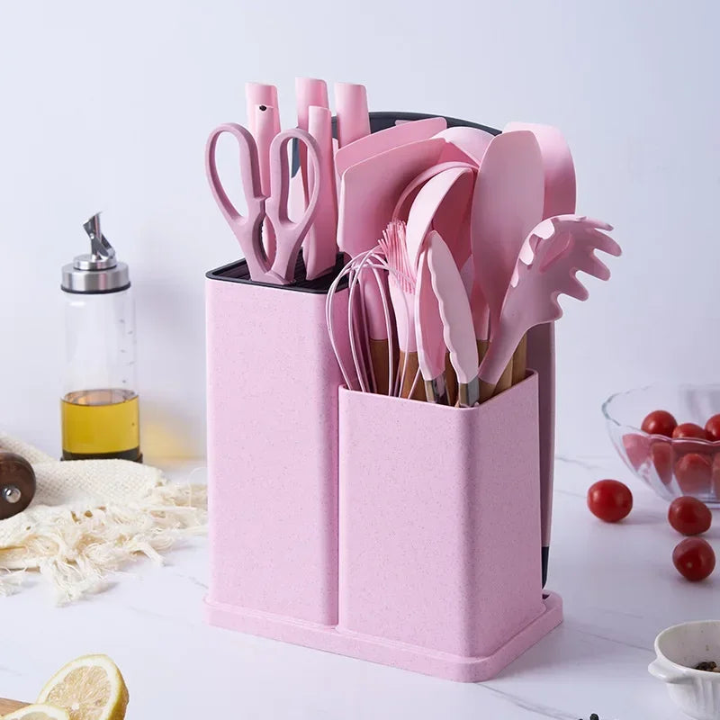 19-Piece High-Temperature Silicone Kitchenware Set