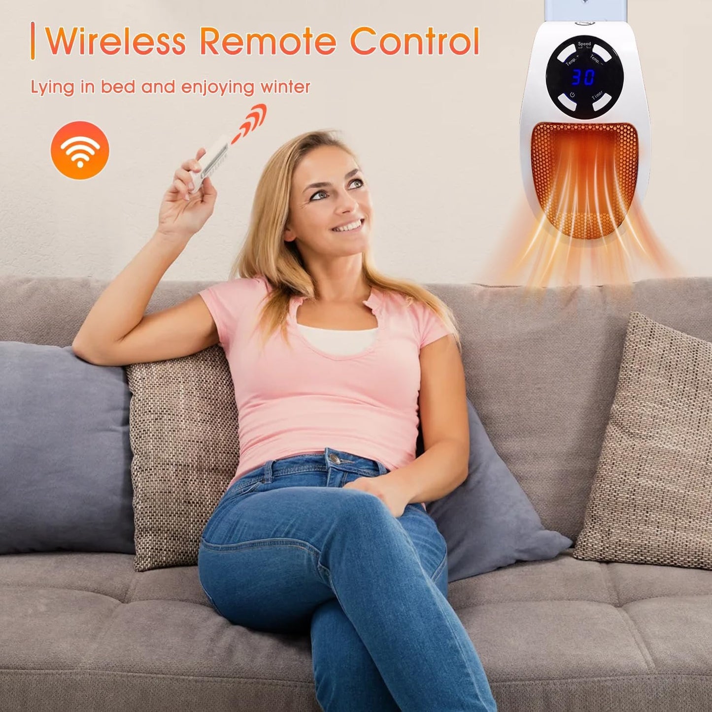 🔥450W Plug-in Electric Heater with Adjustable Thermostat🌡️Heating Your Home🏠