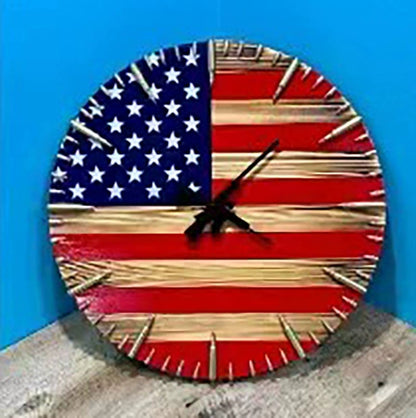 Veteran's Day Pre-Sale 50% OFF🔥Handmade Patriotic American Flag Clock🎁