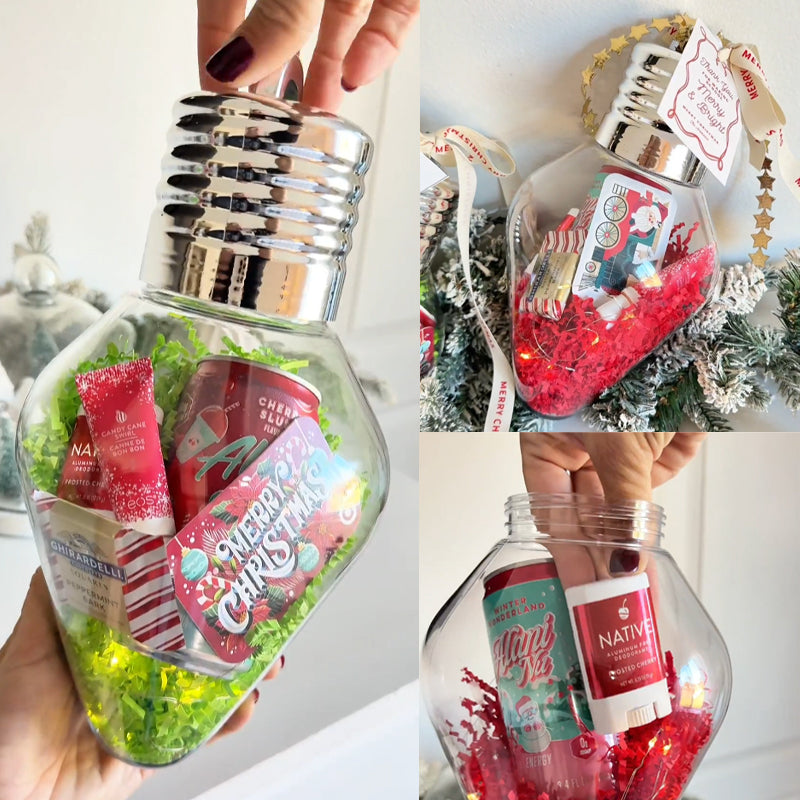 🎄 Fillable Christmas Bulb Jar - Festive & DIY Ornament & Decor✨
