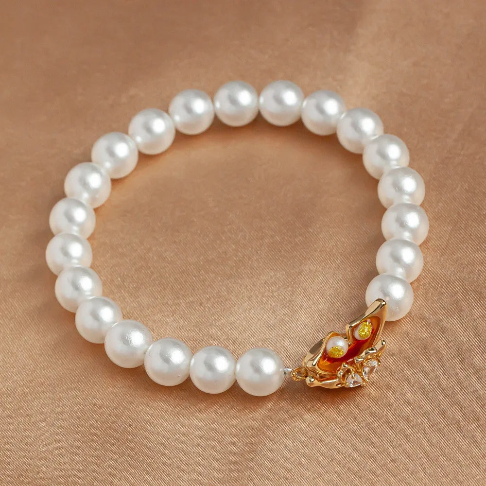 Flower Pearl Oil Painting Charms