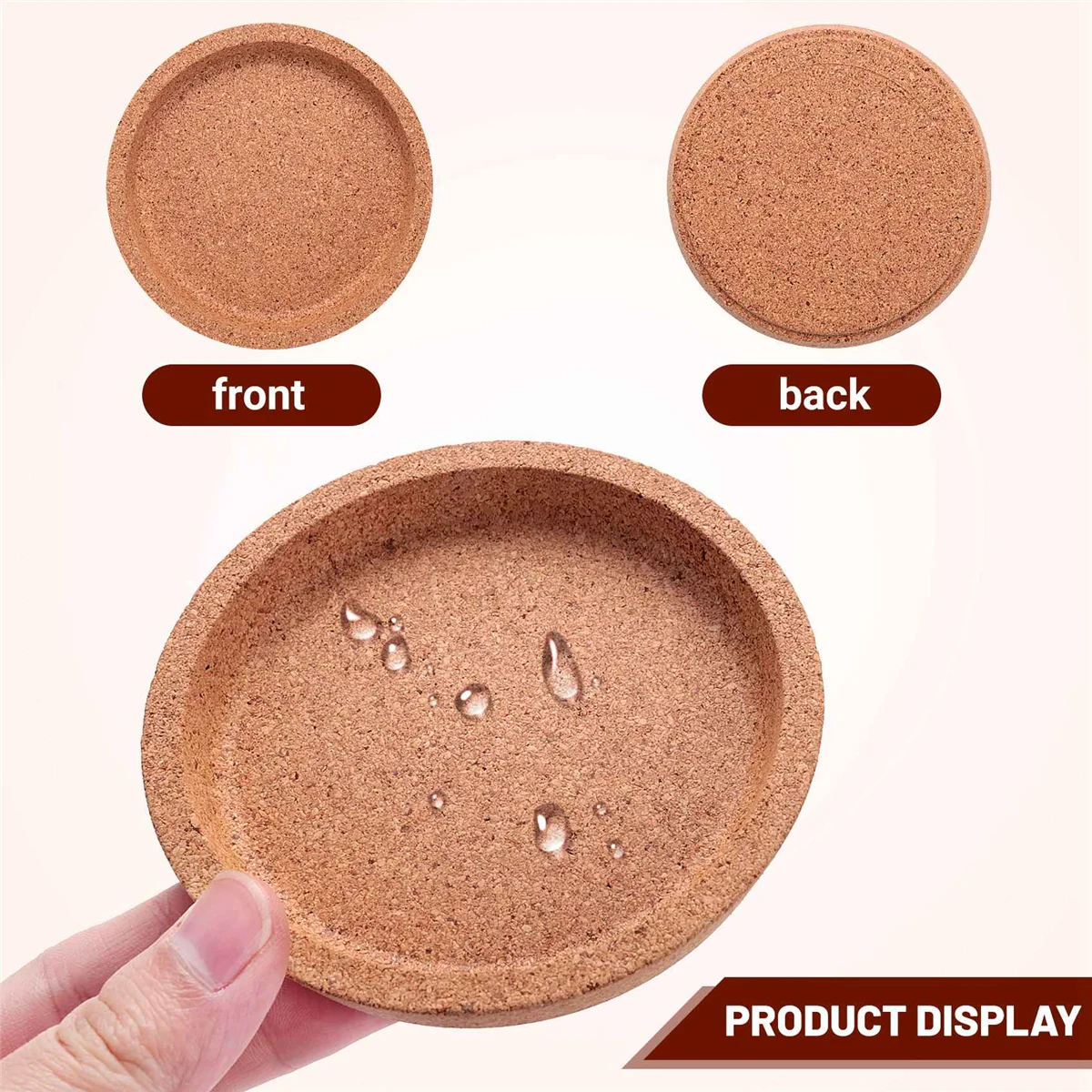 6-Pack Absorbent Cork Coasters - 4 Inch