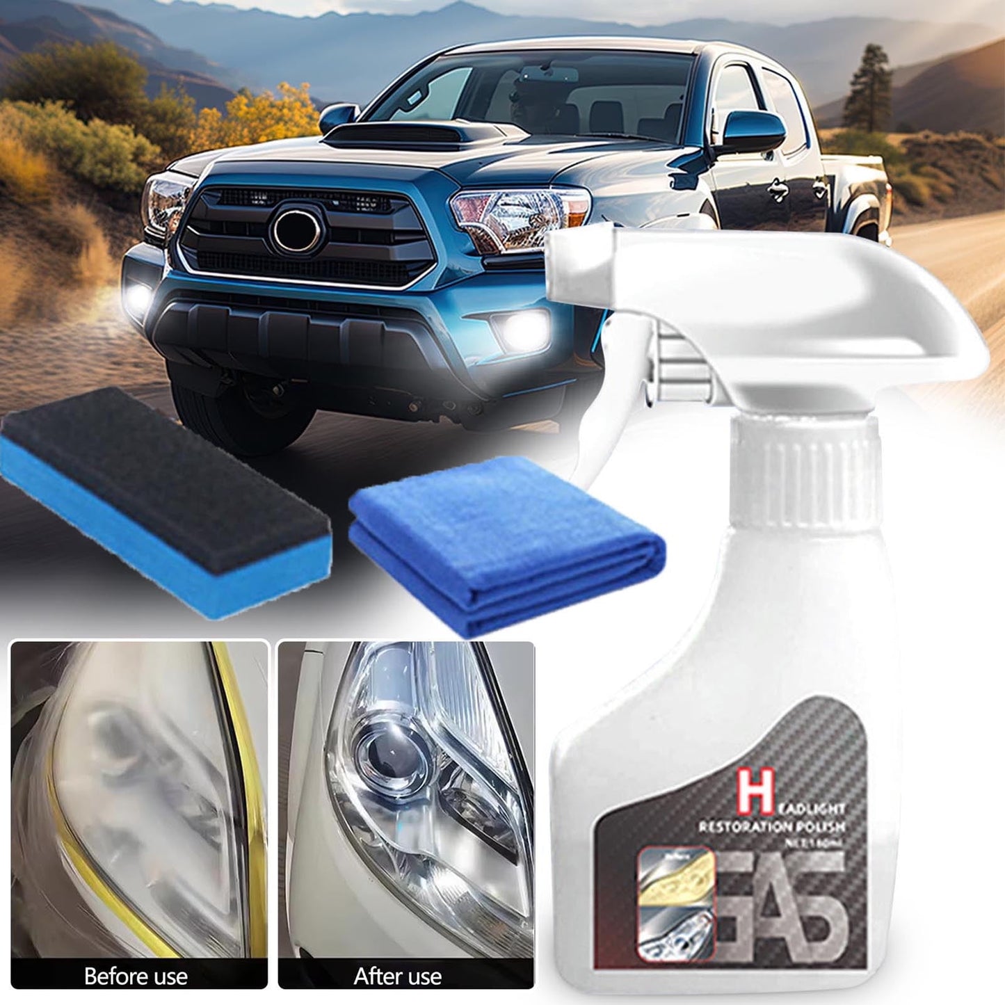 🚘 Zakdavi™ Automotive Headlamp Restoration Fluid Kit | Clear Vision, Safer Driving ✨