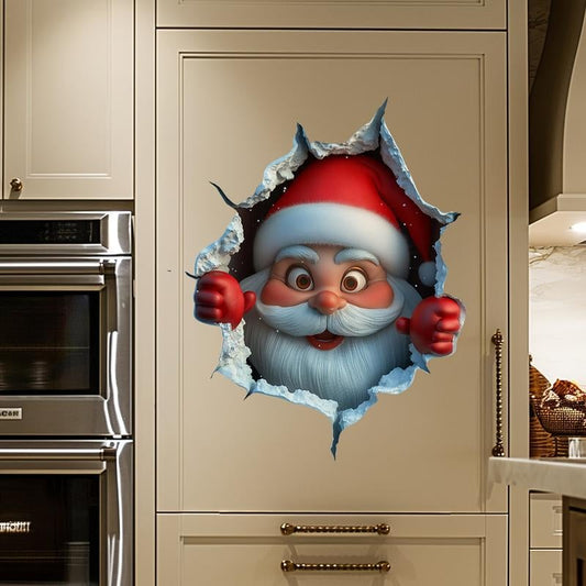 🔥Christmas Santa Creative Wall Sticker – Peel & Stick Holiday Decor | Damage-Free, Festive Home Décor