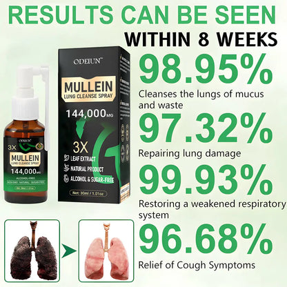 🌿 ODEIUN® 3X Mullein Lung Spray — Flush Out "Tar & Phlegm" for Smokers & COPD