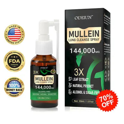 🌿 ODEIUN® 3X Mullein Lung Spray — Flush Out "Tar & Phlegm" for Smokers & COPD