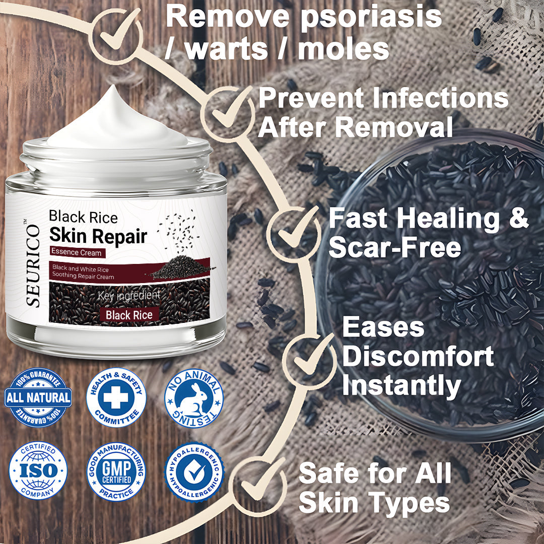 Seurico™ Black Rice Skin Repair Cream ⚕️ FDA Certified – Targets Warts, Psoriasis & Pigmentation