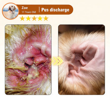 ODEIUN™ EnzyClean Pet Ear Cleaner (FDA Approved) - Advanced Enzymatic Treatment for Dog & Cat Ear Infections, Mites, Yeast & Wax Removal | Stops Itching & Odor Fast