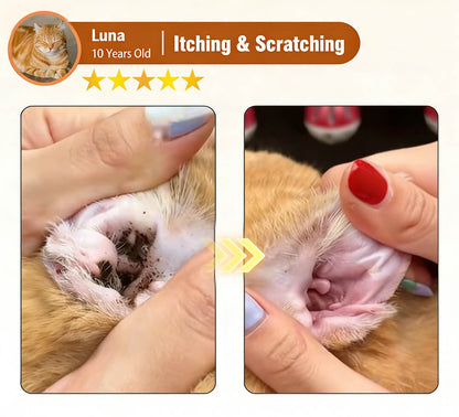 ODEIUN™ EnzyClean Pet Ear Cleaner (FDA Approved) - Advanced Enzymatic Treatment for Dog & Cat Ear Infections, Mites, Yeast & Wax Removal | Stops Itching & Odor Fast