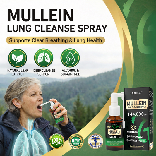 ODEIUN® 3X Concentrated Mullein Lung Cleanse Spray – Natural Relief for COPD, Asthma & Mucus