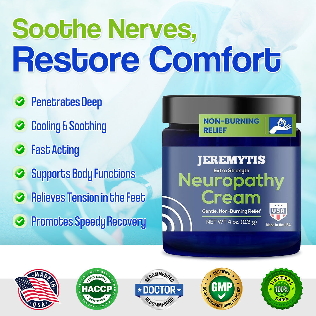 JEREMYTIS™ Neuropathy Relief Cream, Pain Relief for Feet, Toes, Legs, Hands & Arms
