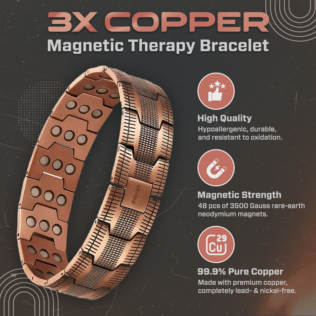 Copper Magnetic Therapy Bracelet | Relieve Fatigue, Boost Energy & Circulation ✨