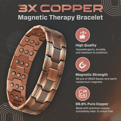 Copper Magnetic Therapy Bracelet | Relieve Fatigue, Boost Energy & Circulation ✨