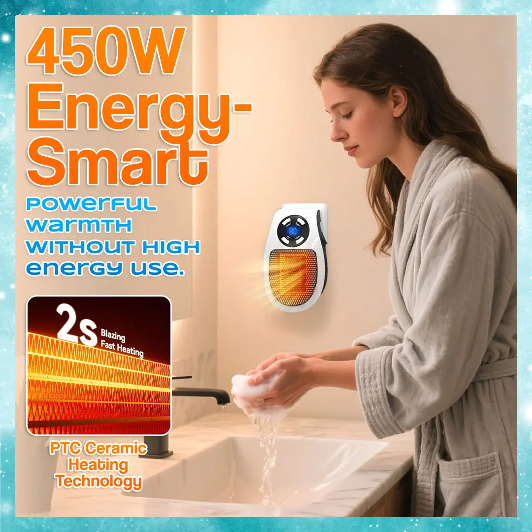 🔥450W Plug-in Electric Heater with Adjustable Thermostat🌡️Heating Your Home🏠