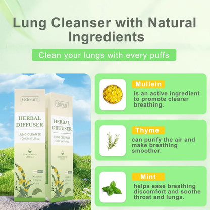 ODEIUN™ Herbal Lung Detox Diffuser – Clears Mucus, Relieves Cough, and Restores Easy Breathing