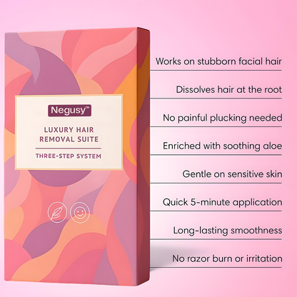 Negusy™ Painless Facial Hair Removal: Waxing Results, Zero Pain.