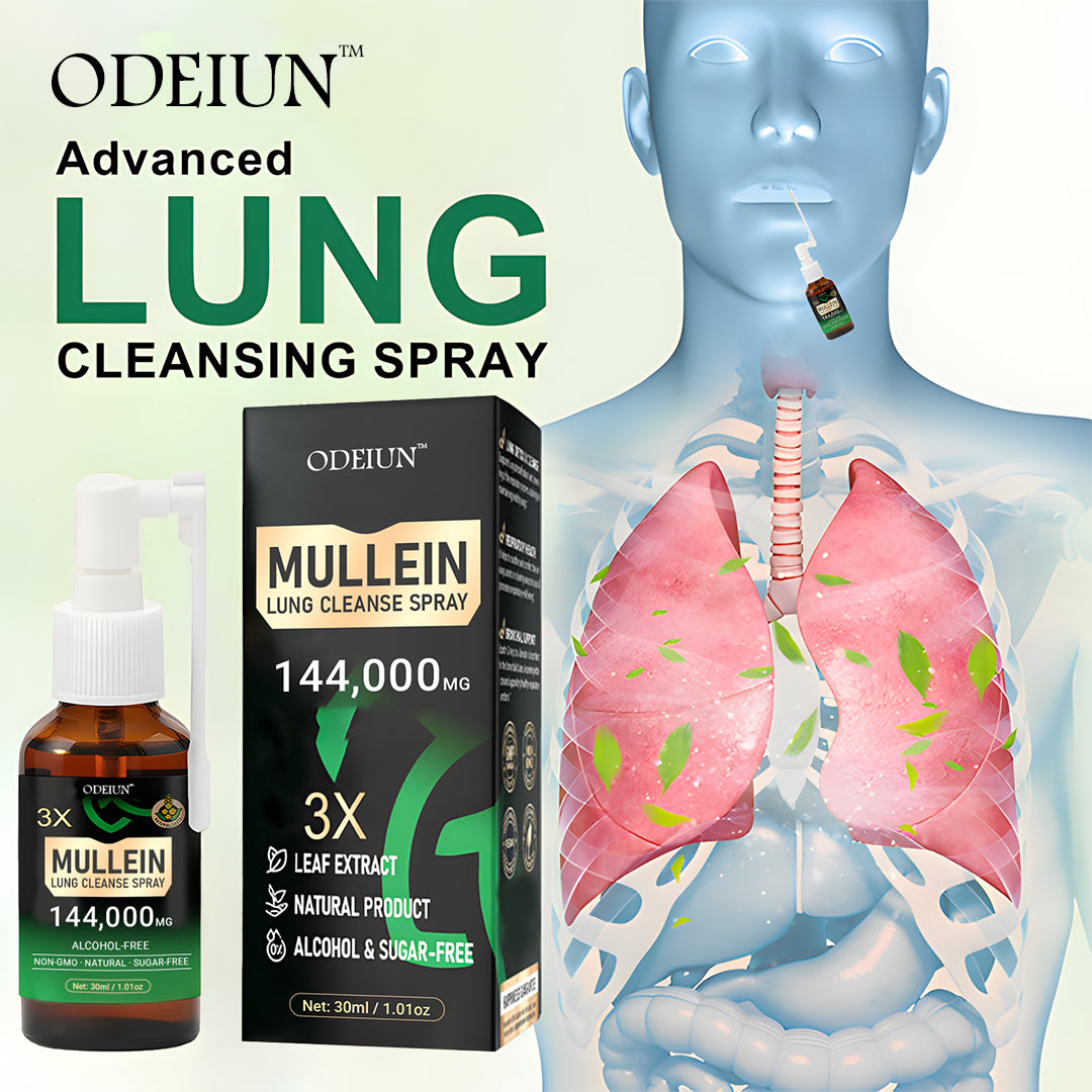 🌿 ODEIUN® 3X Concentrated Mullein Lung Cleanse Spray — Advanced Respiratory Detox & Clear Breathing