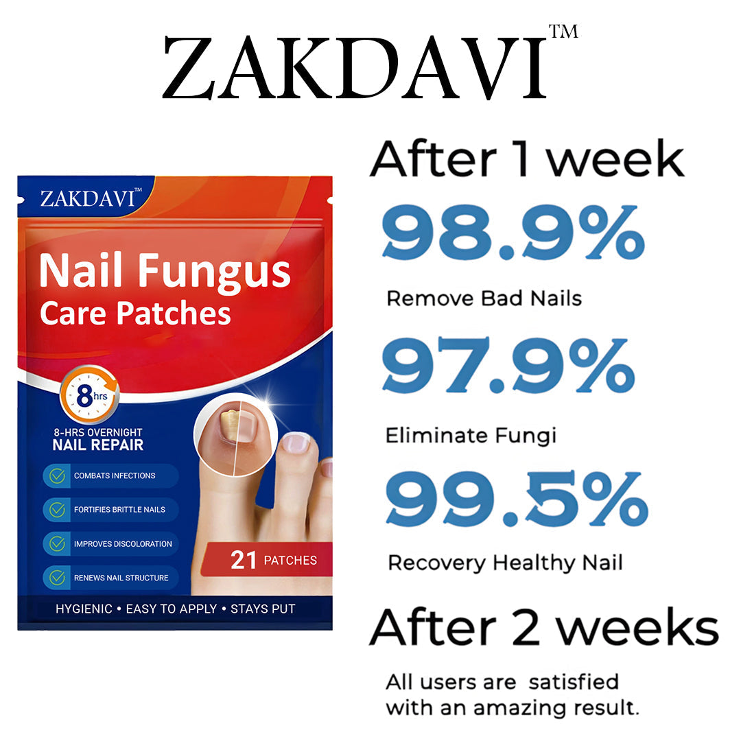 Zakdavi™ Anti-Fungal Nail Repair Patches — Say Goodbye to Nail Fungus in Days! 💅