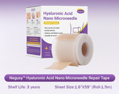 ✅Official Store |Negusy Hyaluronic Acid Nano Microneedle Repair Tape🗽🏥(Treatment of old and new scars, reduction of surgical scars, stretch marks, keloids, acne, burns, warts, dermatomes and varicose veins)