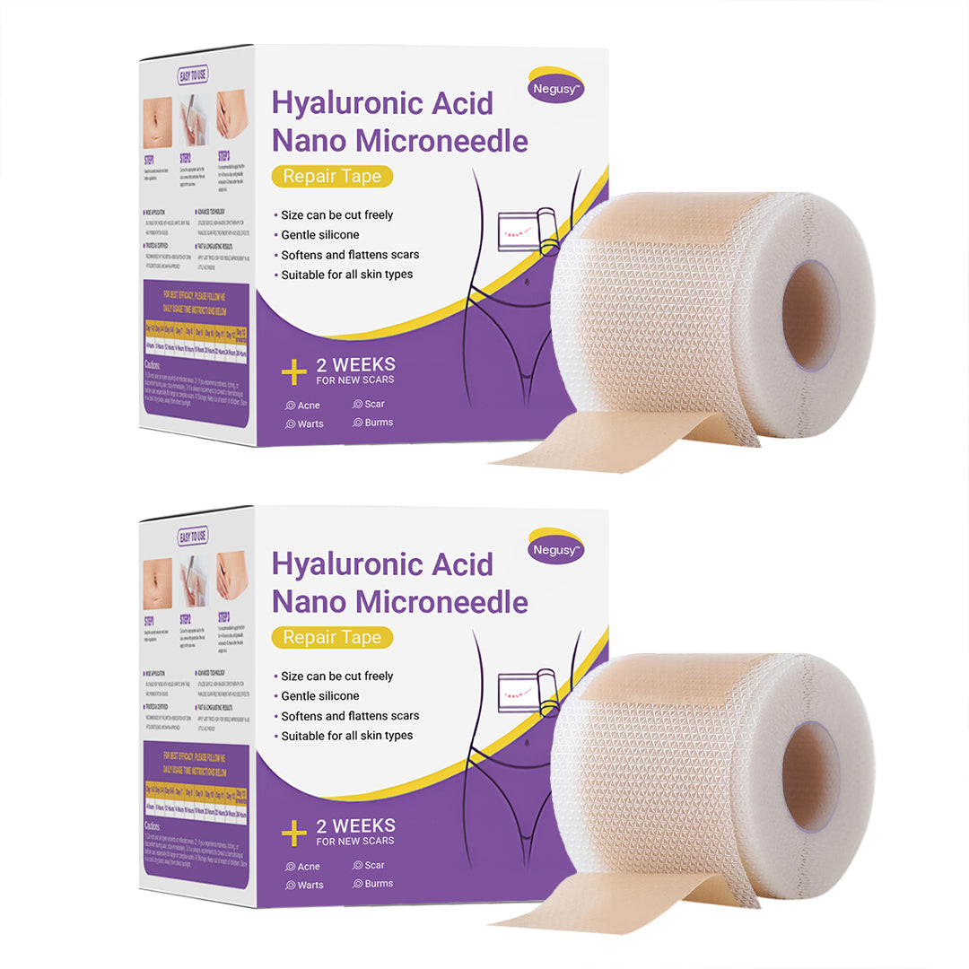 ✅Official Store |Negusy Hyaluronic Acid Nano Microneedle Repair Tape🗽🏥(Treatment of old and new scars, reduction of surgical scars, stretch marks, keloids, acne, burns, warts, dermatomes and varicose veins)