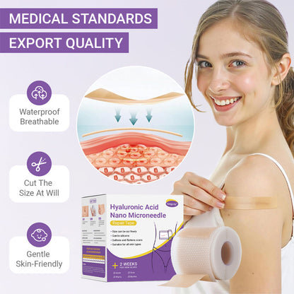 ✅Official Store |Negusy Hyaluronic Acid Nano Microneedle Repair Tape🗽🏥(Treatment of old and new scars, reduction of surgical scars, stretch marks, keloids, acne, burns, warts, dermatomes and varicose veins)