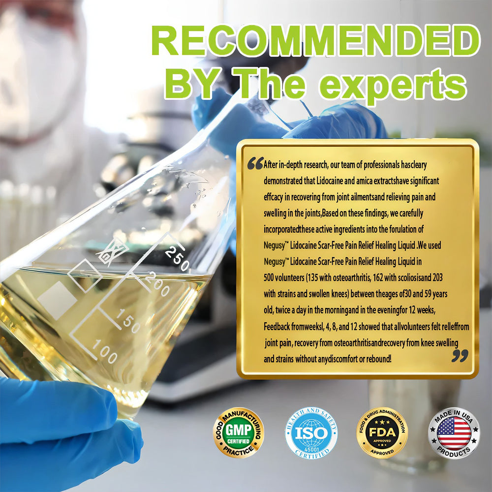 ✅ Negusy™ Lidocaine Scar-Free Pain Relief Liquid – AAOS Approved 👨‍⚕️ Reduces Joint Pain, Swelling & Stiffness