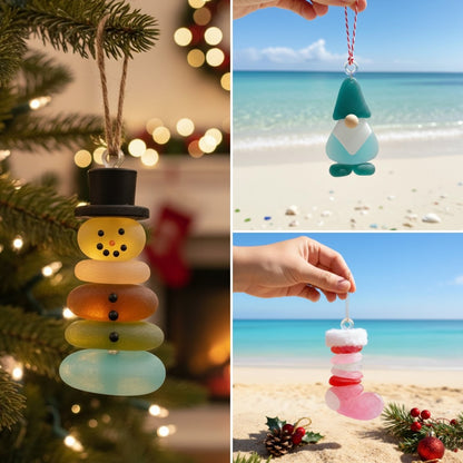 🔥Handmade Sea Glass Christmas Ornament