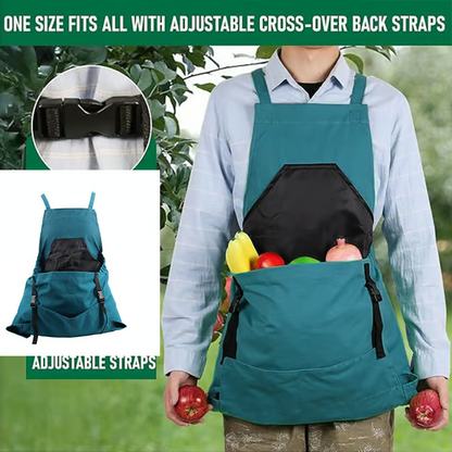 Comfortable Cross-Back Gardening Apron with Extra-Large Kangaroo Pockets to Boost Your Efficiency