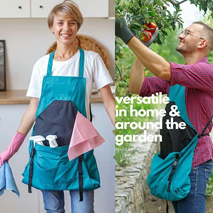 Comfortable Cross-Back Gardening Apron with Extra-Large Kangaroo Pockets to Boost Your Efficiency