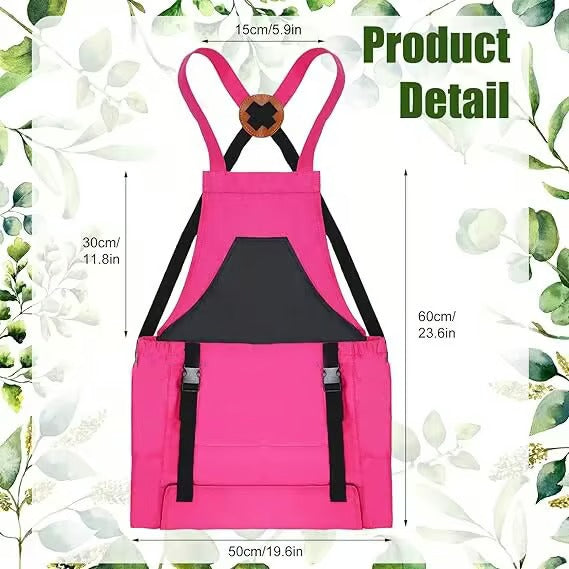 Comfortable Cross-Back Gardening Apron with Extra-Large Kangaroo Pockets to Boost Your Efficiency
