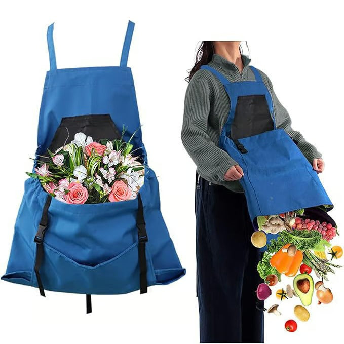 Comfortable Cross-Back Gardening Apron with Extra-Large Kangaroo Pockets to Boost Your Efficiency