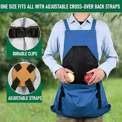 Comfortable Cross-Back Gardening Apron with Extra-Large Kangaroo Pockets to Boost Your Efficiency